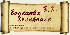 Bogdanka Krečković vizit kartica